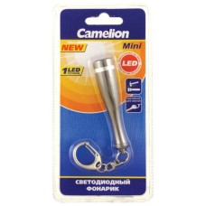 Фонарик-брелок Camelion LED 14-1 ( мат.хром, 1 LED, 3xG3 в компл., алюм., блистер).